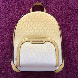 Michael Kors Jaycee Daisy Yellow Backpack Purse New